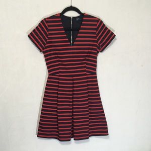 V-neck Red Stripe Gap Dress
